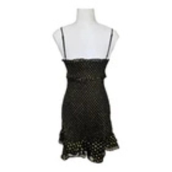Likely Black and Gold Mini Dress Metallic Dots Smocked Zephyr - Picture 3 of 5